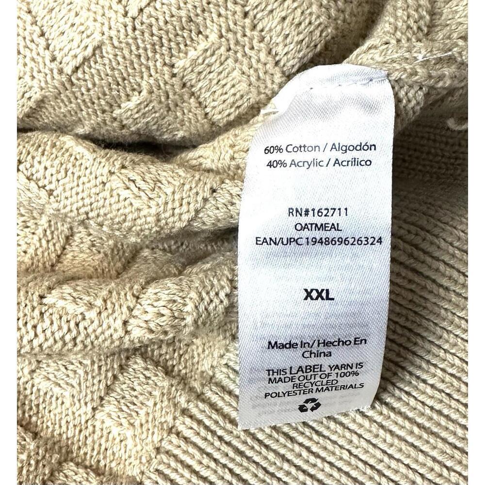 Tribekka 44 Men's Oatmeal/TanTextured Crewneck Sweater, Sizes XXL - Picture 8 of 8
